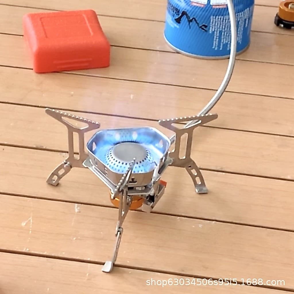 Ao ar livre portátil à prova de vento fogão feroz Mini aço inoxidável fogão acampamento fogão a gás dobrável cassete fog