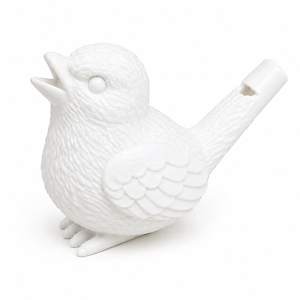Apito Passarinho Com Água Imita Som De Pássaros Color Branco