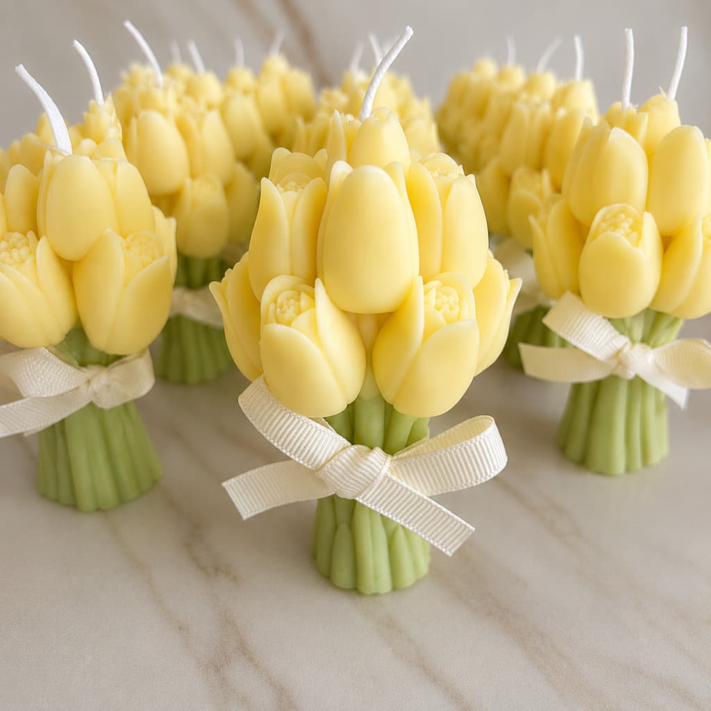 VELA AROMATICA 01 OU 03  BUQUES DE TULIPA| LEMBRANCINHA CASAMENTO, ANIVERSÁRIO,  NOIVADO| VELA DECORATIVA