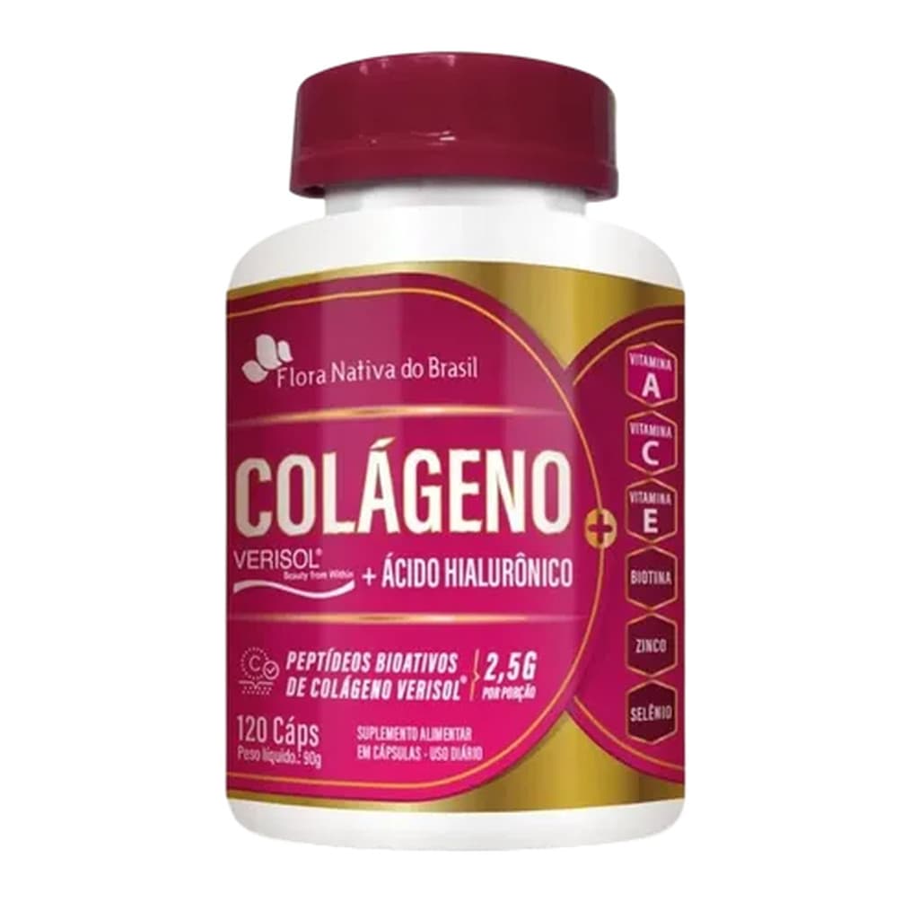Colágeno Hidrolisado Verisol Flora Nativa 120 Cápsulas Sem Sabor