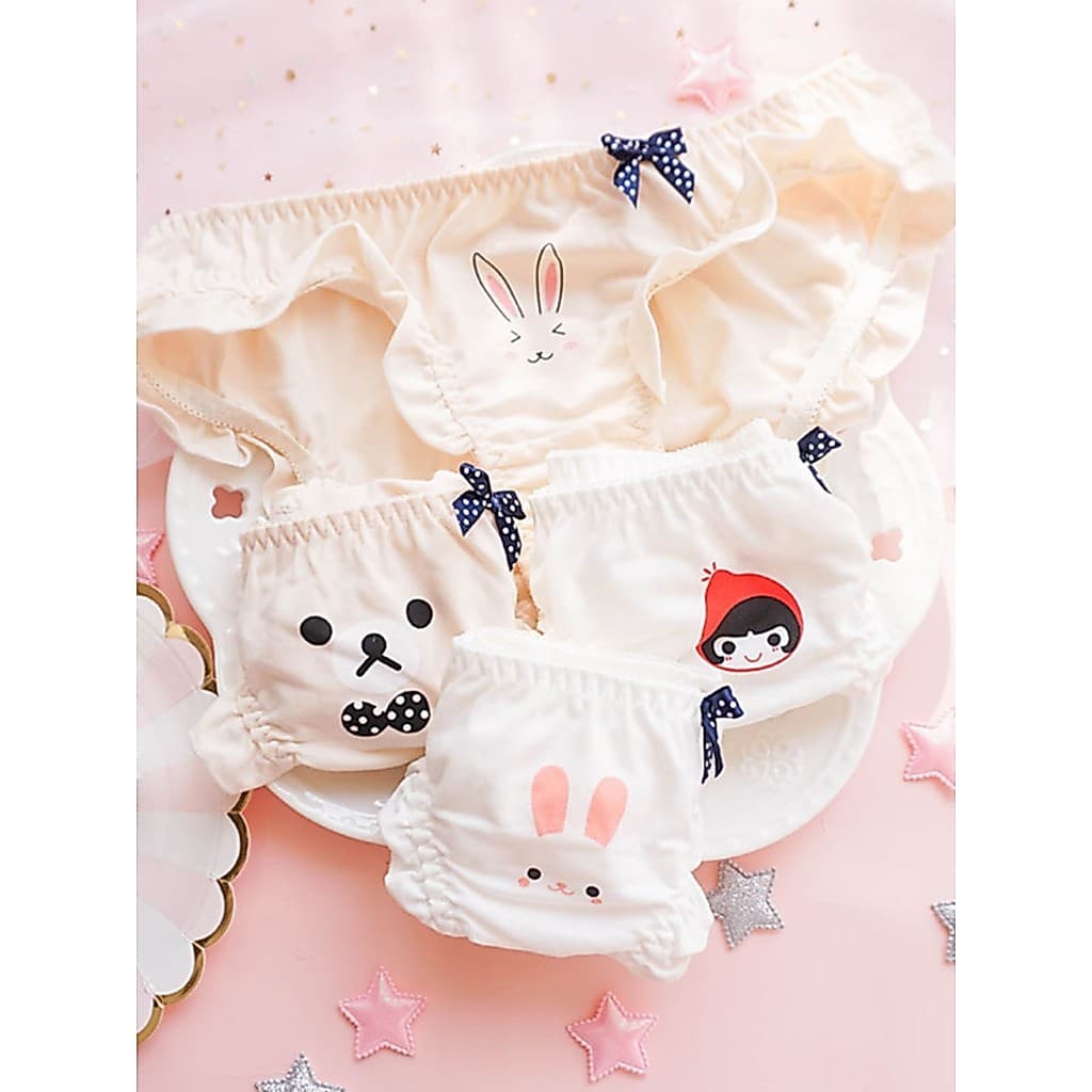 Chá Chuchu calcinha estilo japonês arco renda calcinha bonito menina gordura vezes doce impressão diária calcinha de sed