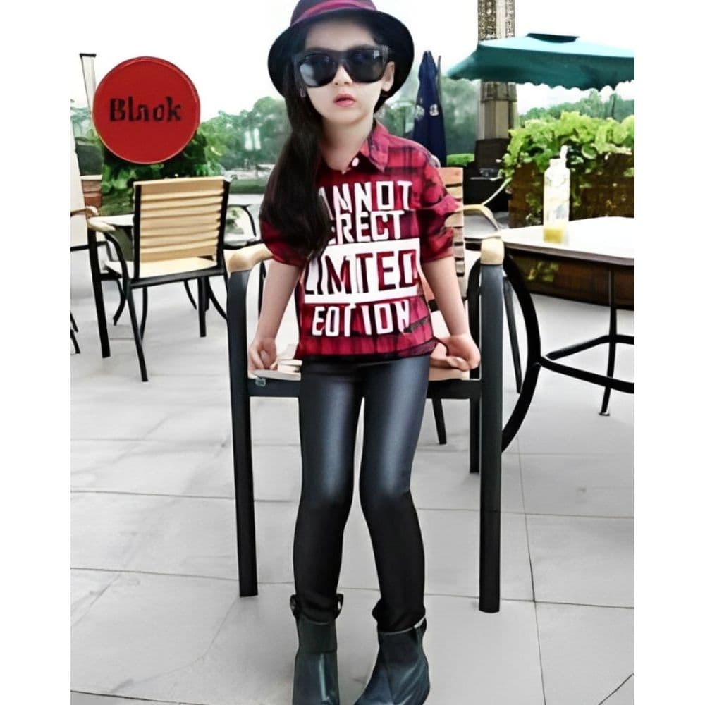 Calça Legging Infantil Cirre PRETA Brilhosa Premium Blogueirinha CCKIDS