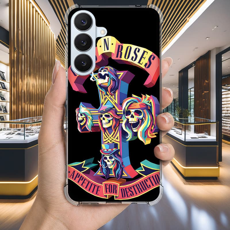 Capa Capinha GALAXY A50 A36 A35 A34 A33 A32 A31 A30S A30 A26 Anti-impacto Personalizada rock GUNS ROSES (4232)