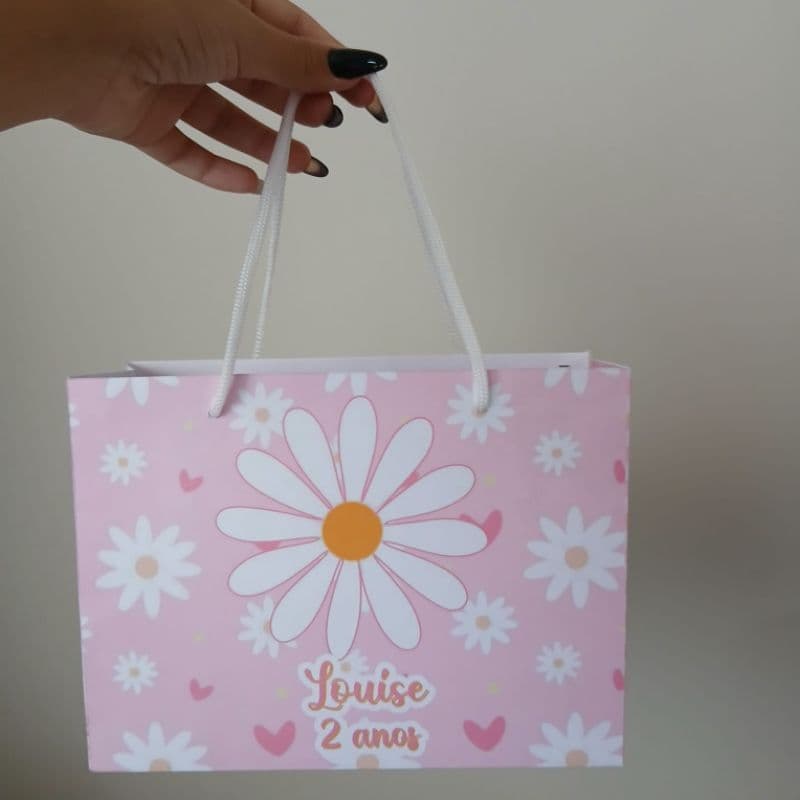 10 | 20 | 30 Sacolinhas Surpresa Lembrancinha Personalizada Margaridas - Jardim das Margaridas - Flor - PEGUE E MONTE