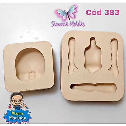 Molde de Silicone para Biscuit – Corpo Modelado Topo  Simone Moldes
