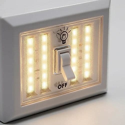 Luminária 4 Led Portátil Interruptor Sem Fio Emergência Branco