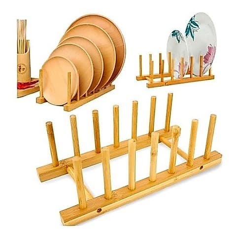 Escorredor De Louça Pratos Bambu Resistente Agua Ecológico