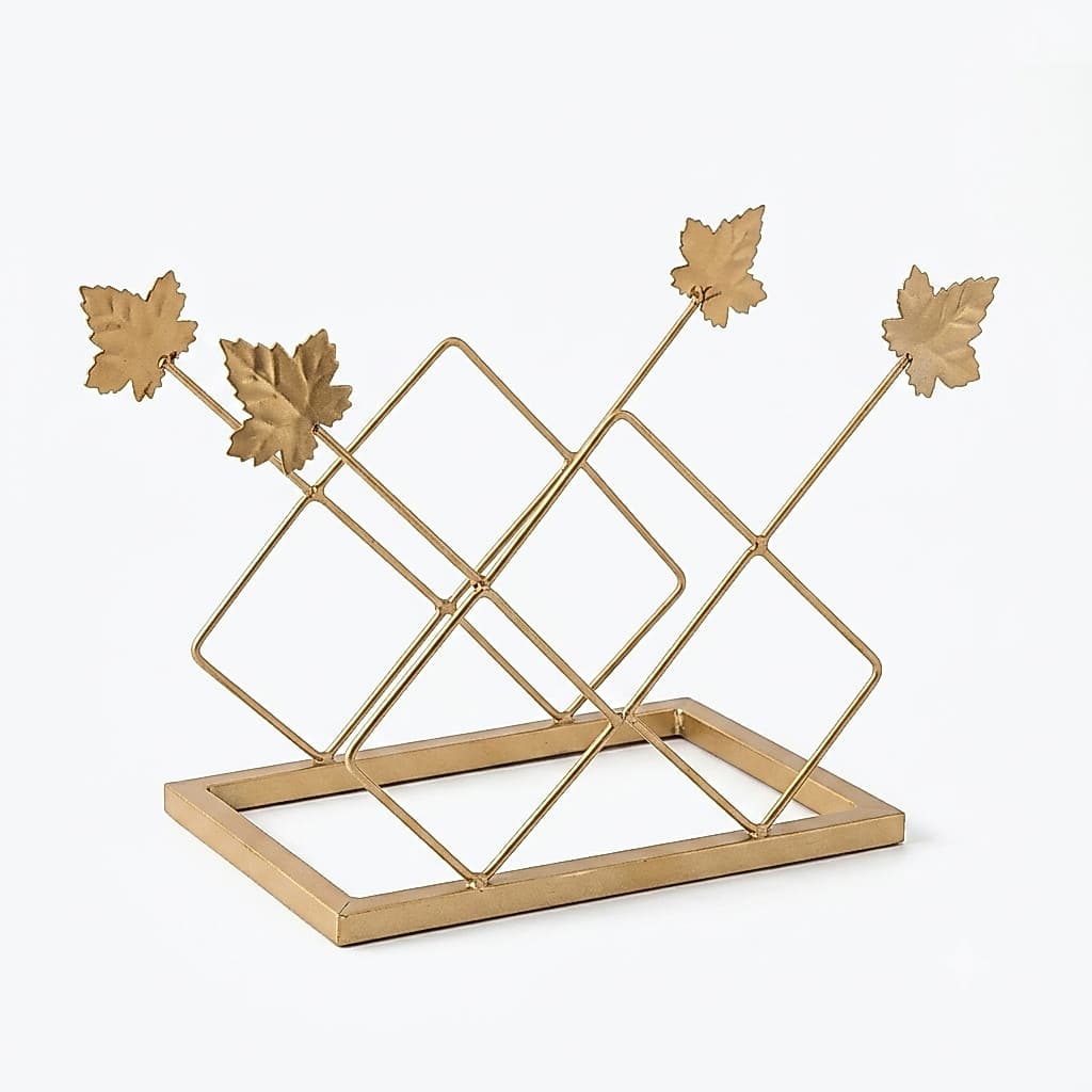 Adega Aramado Para Vinho C/Folhas Decorativo 5/Garrafas