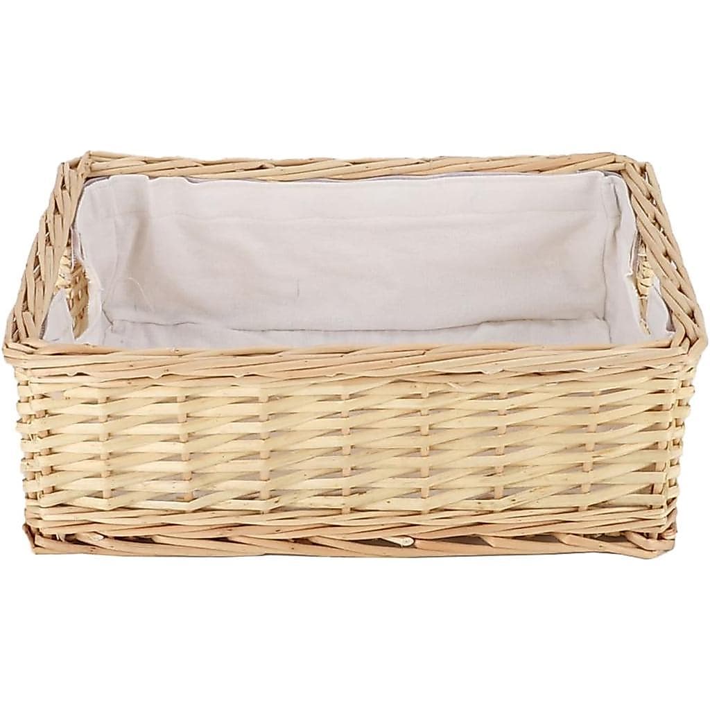 Cesto de Armazenamento Retangular de Vime YAHUAN, Cesto de Rattan Trançado com Alça, Cestos para Organização, Quarto, Sa