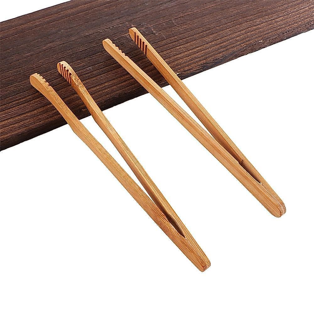 Pinça De Bambu Reutilizável Para Cozinhar Alimentos