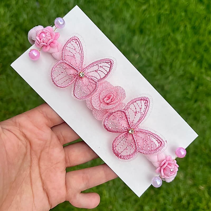Laço para cabelo infantil delicado jardim encantado