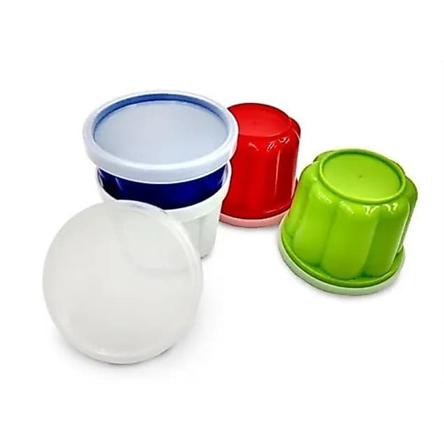 Jogo De Pote Com Tampa Para Gelatina Mousse 4 Peças Kehome