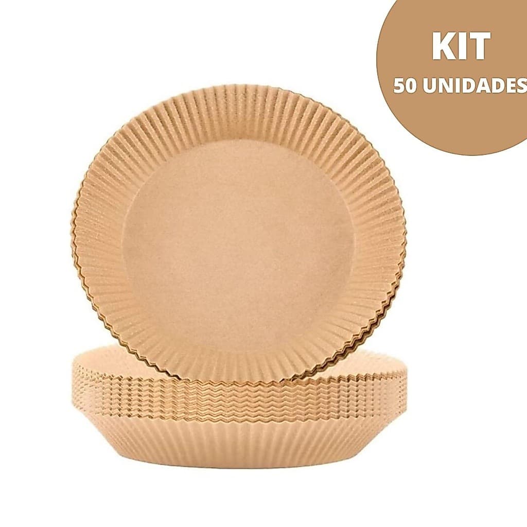 Forro de Papel Anti Gordura para AirFryer Kit com 50 Formas