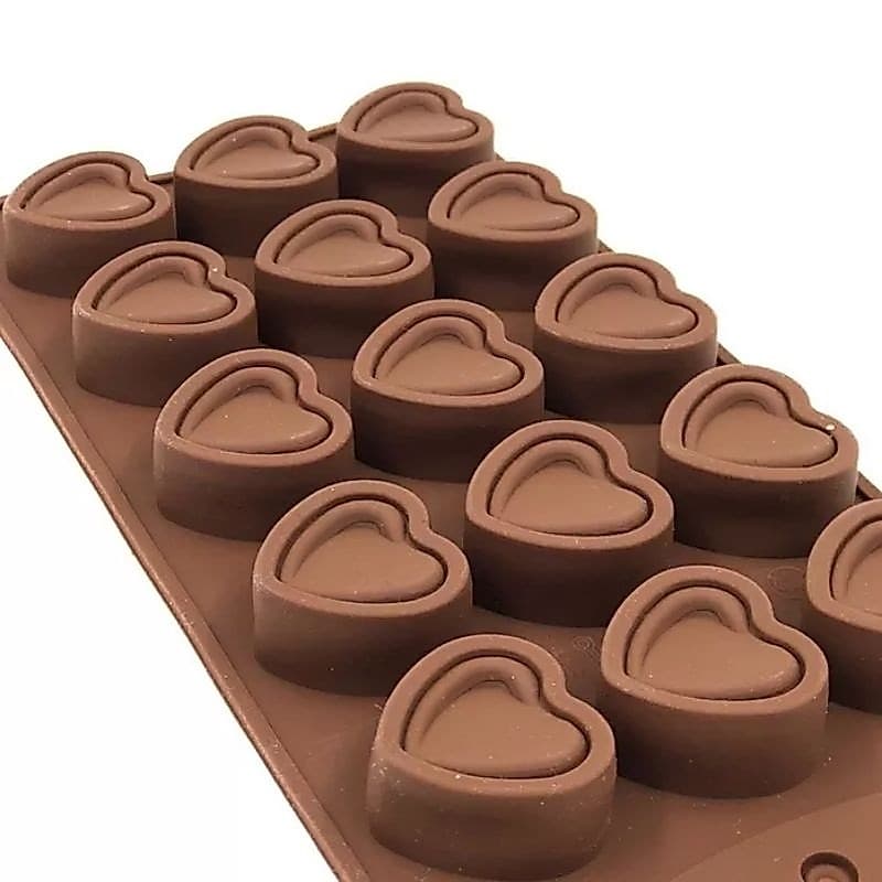 Forma coracao de silicone para chocolate, bombom, doces, gelo molde docinho