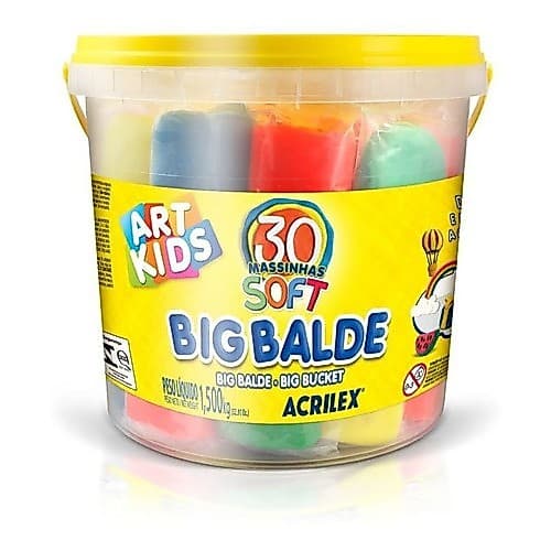 Massinha De Modelar Soft Big Balde 30 Massas - 1,5Kg - Acrilex 40023