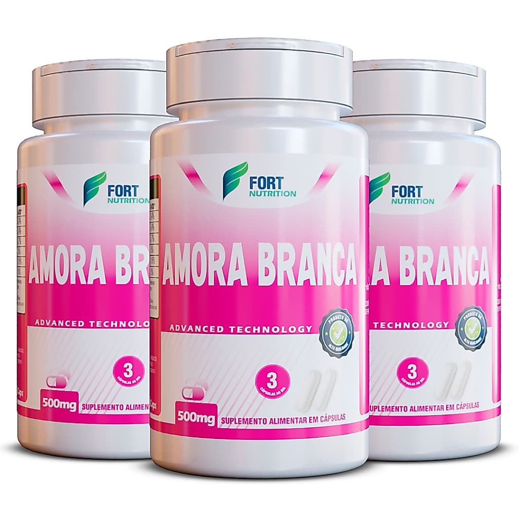 Amora Branca 500mg 120 Cápsulas Auxilia no Equilíbrio da Glicemia e Metabolismo