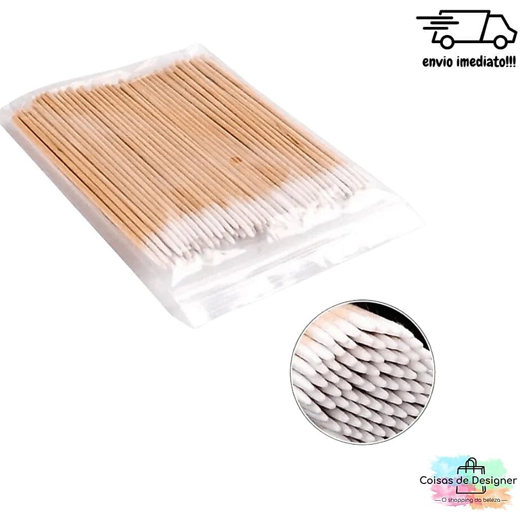 Palito com Algodão Alta Precisão ( tamanho palito de dente ) 1 pacotes com 100 unidades