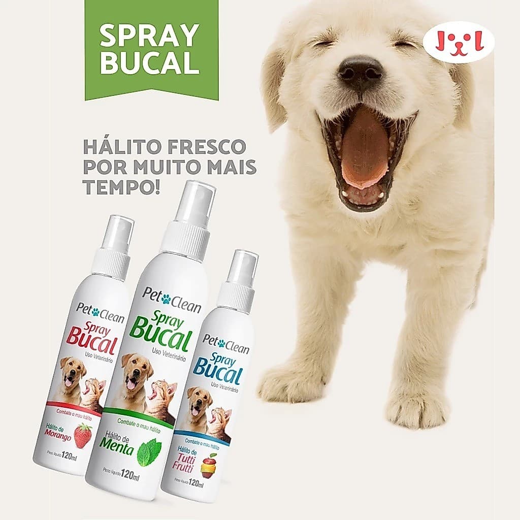 Spray Bucal Gatos E Cães Elimina Mau Hálito E Anti Tártaro Sabor Menta Morango Tutti Fruti