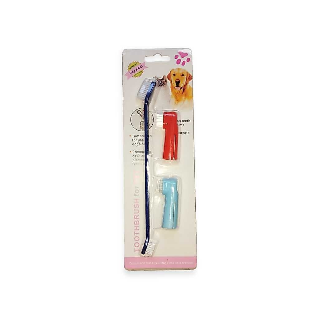 KIT COM 3 ESCOVAS DE DENTE PARA PET