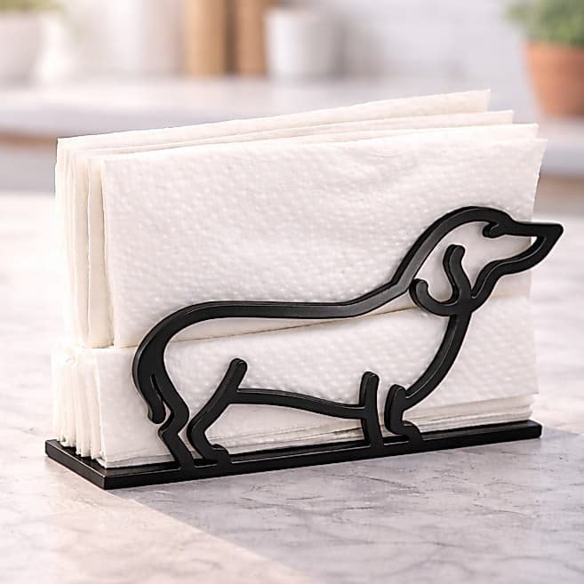 Porta Guardanapo Cachorro Salsicha Dachshund Organizador de Mesa Criativo Decorativo Cozinha Moderna