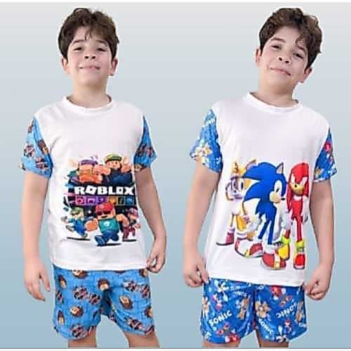 Pijama Game Roblox  Sonic Infantil Juvenil Menino