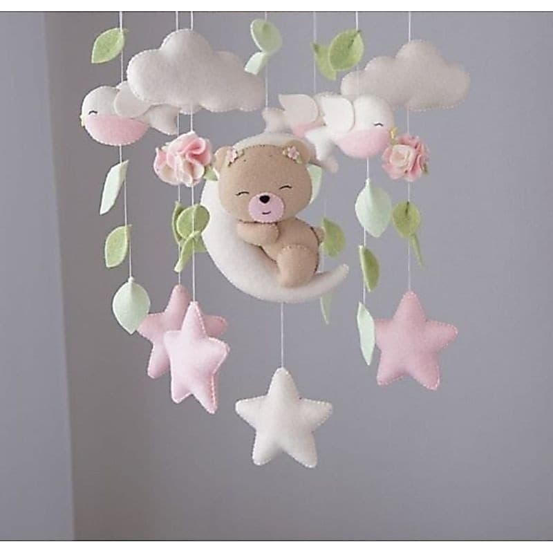 Móbile Urso soneca - Personalizado Musical e Giratório