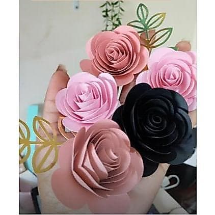 flores para decoração, flores de papel, decoração para bolo, flor, bolo, kit com 5 flores.