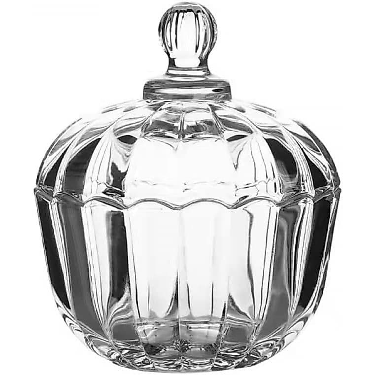 Bomboniere Potiche de Vidro Baleiro Transparente C/ Tampa Decorativo Doces
