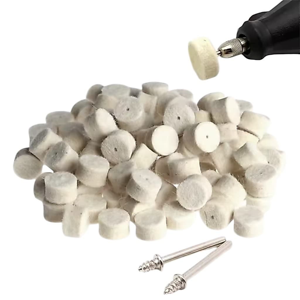 Kit 100 Feltros Lã Polimento Para Micro Retifica E Furadeira