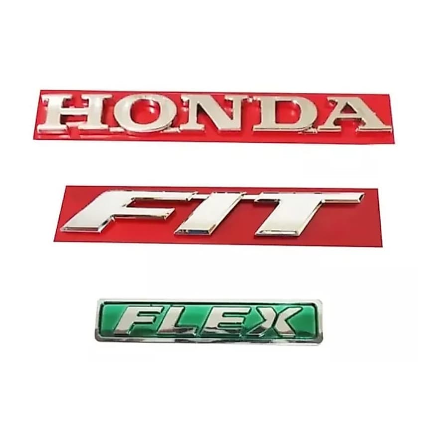 Kit Emblemas Letreiro Honda + Fit + Flex - 2009 Até 2015