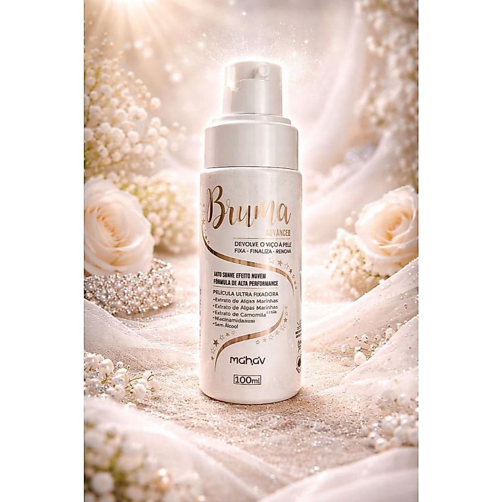 Bruma Fixadora Advanced 100ml Mahav | Fixa Maquiagem, Hidrata e Finaliza | Efeito Glow Natural