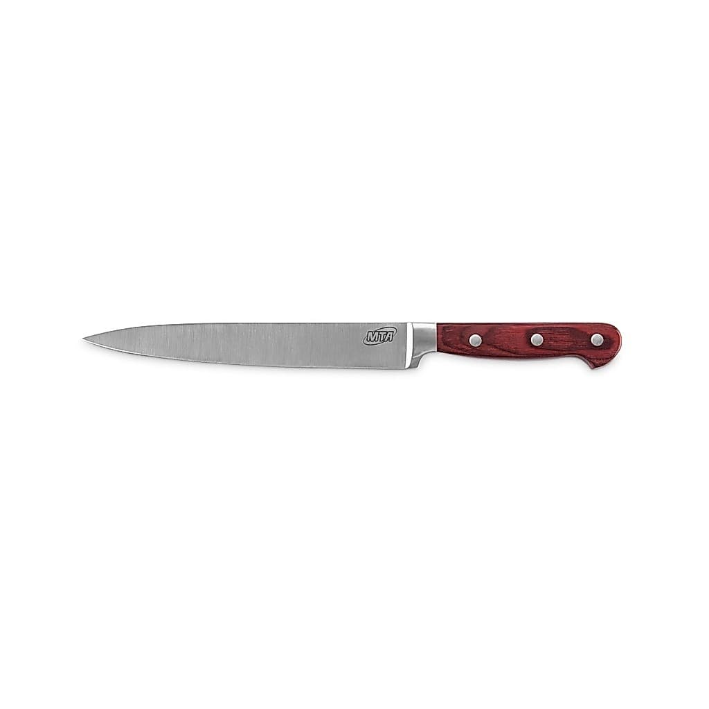 Faca Chef Multiuso- Faca de Cozinha com Lâmina em Aço Inox 8 Polegadas Cabo de Madeira - Mta