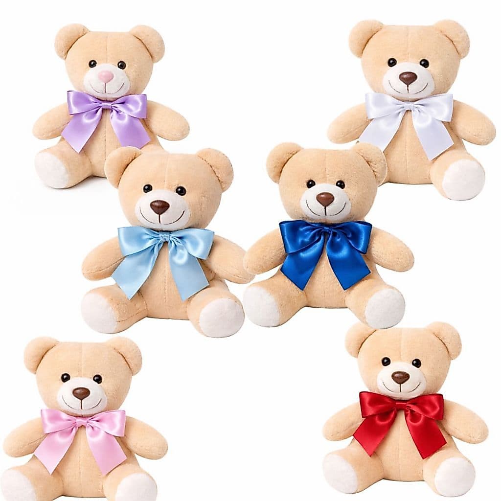 Urso De Pelúcia Avulso Com Laço De Cetim Para Menino Menina Para Nicho Decorações De Quarto Infantil