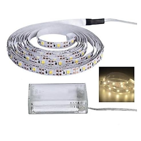 Fita De Led Fio Led De Pilha Auto Colante 2m 120 LEDs Cordão Mangueira - 3 Cores
