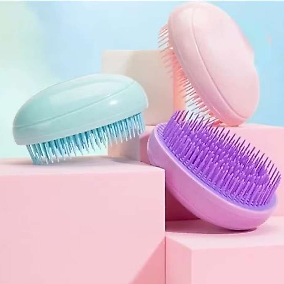 Escova Desembaraçante Massageadora Anti Nó para Cabelos Multiuso Colorida