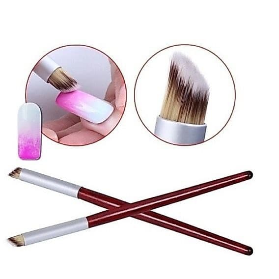 Pincel Pata de Vaca Chanfrado Esfumar Glitter Decorações Baby Bommer Nail Art
