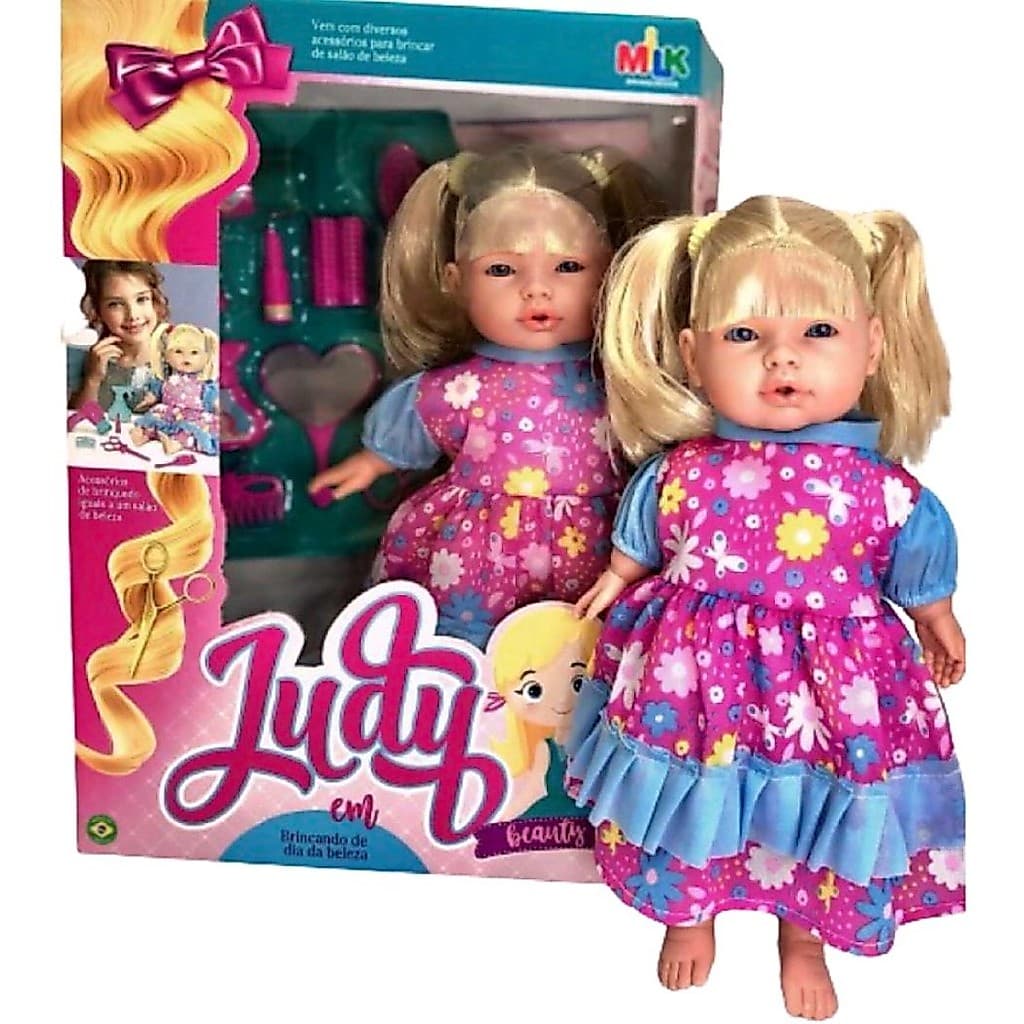 Boneca Judy Beauty Salão de Beleza Com Acessórios - Milk Brinquedos -