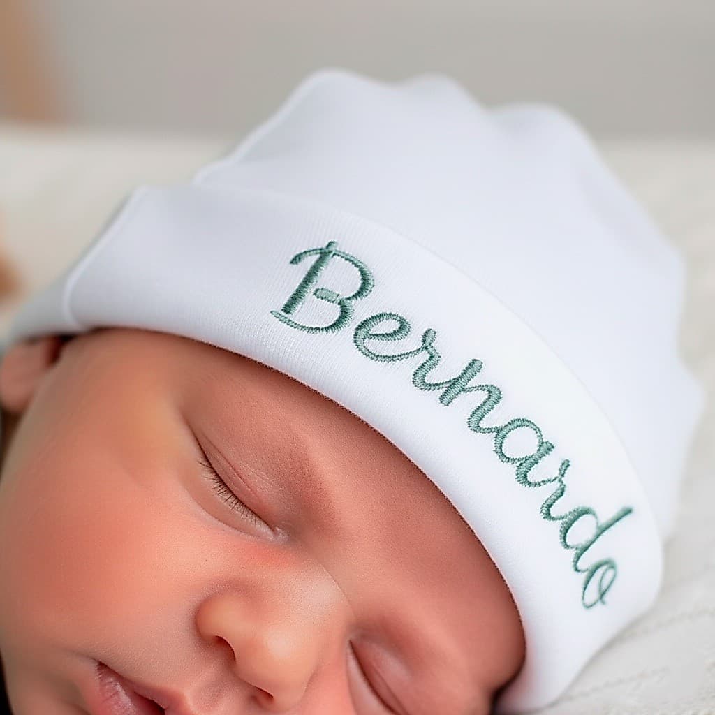 Kit Touca Personalizada e Luva para Maternidade Bebê Menino 100% Algodão Premium PROMOÇÃO