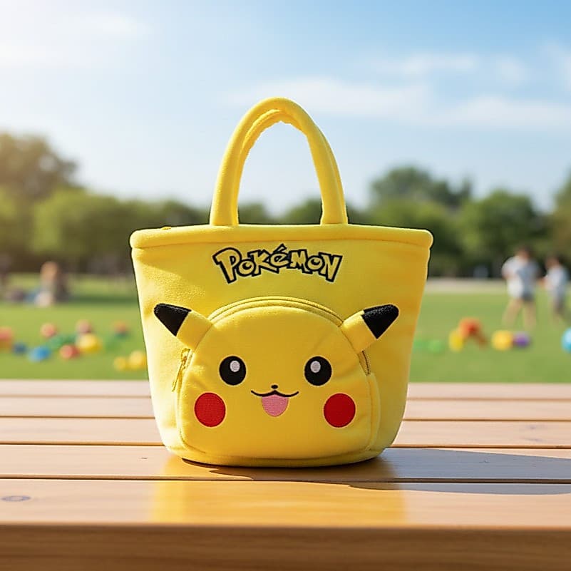 Bolsa De Mão Pokémon Pikachu Amarela Pelúcia Presente Lindo