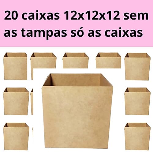 20 Caixas 12x12x12 Só as caixas sem as tampas em MDF Cru Lisa cachépo 12x12x12
