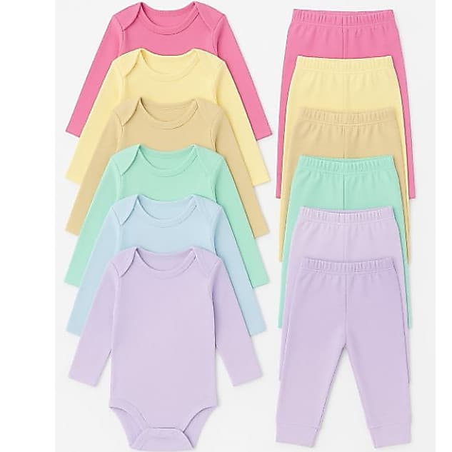 Kit 4 Pecas Body + Mijão Bebe  Menina e Menino Infantil Bori Feminino e Masculino P ao G
