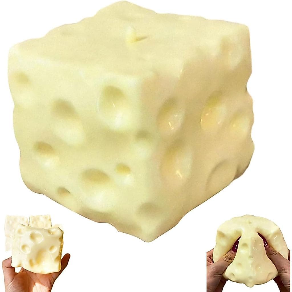 Squishy De Queijo Gigante – Brinquedo Sensorial De Ascensão Lenta , Cubo Jumbo Squeeze Para Alívio Do Estresse , Brinque