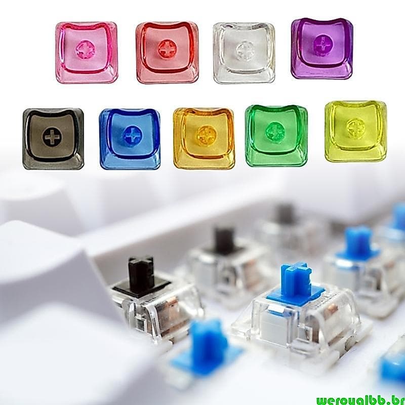 weroyalbb 10PCS X Keycaps Durabilidade Para Teclados Mecânicos Cor Transparente