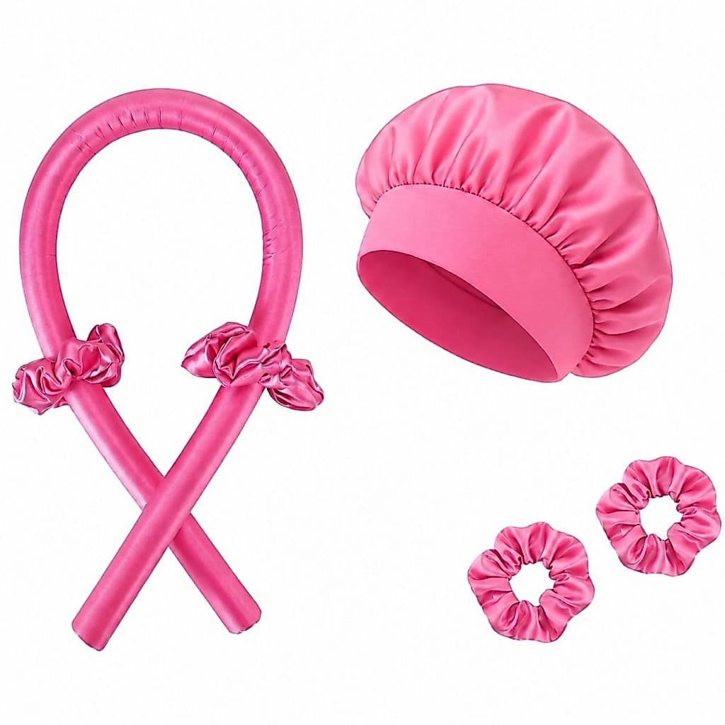 KIT TOUCA FAIXA DUPLA FACE + MODELADOR DE CETIM + 2 SCRUNCHIES (XUXINHAS)