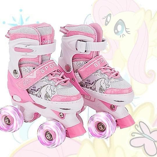 Patins Unicórnio  Premium Ajustável Com Rodas Que Brilham SEM KIT