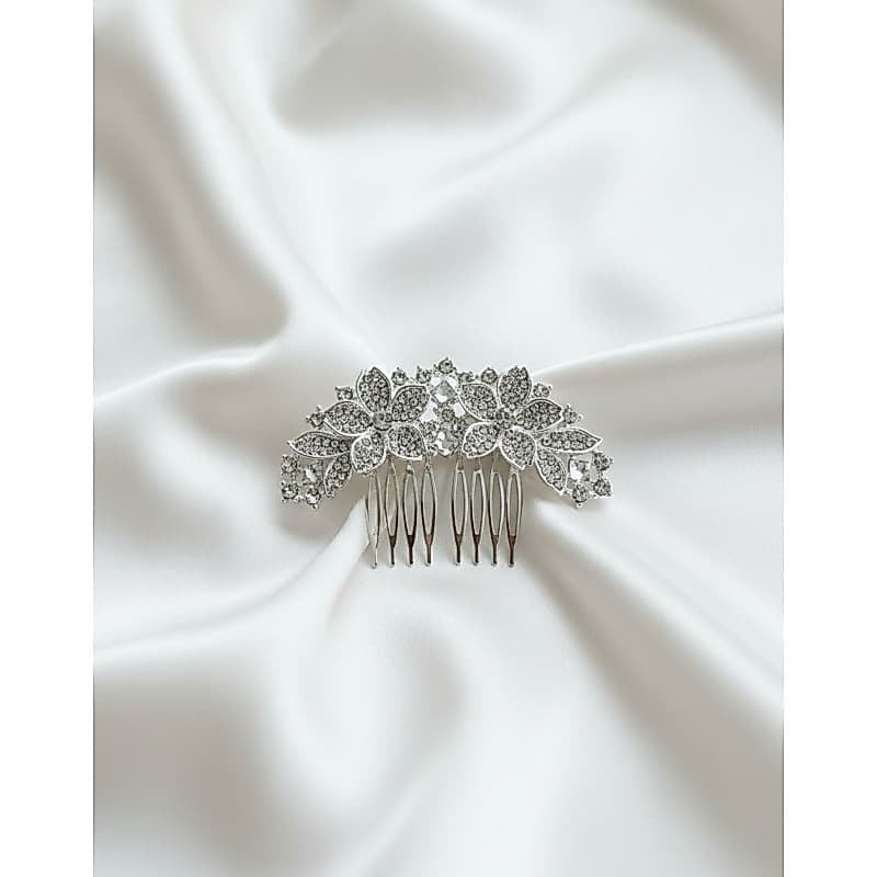 Porta Coque de luxo Grinalda Pente penteados  Prateado Peça de noiva Adereço Cabelo Travessa de cabelo para casamento