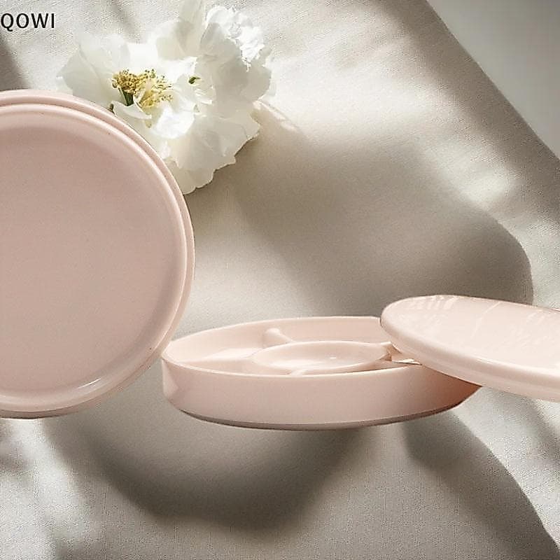 qo Imitação De Porcelana Paleta Redonda Com Tampa Acrílico Pintura Em Aquarela Multifuncional Bandeja De Branca Suprimen