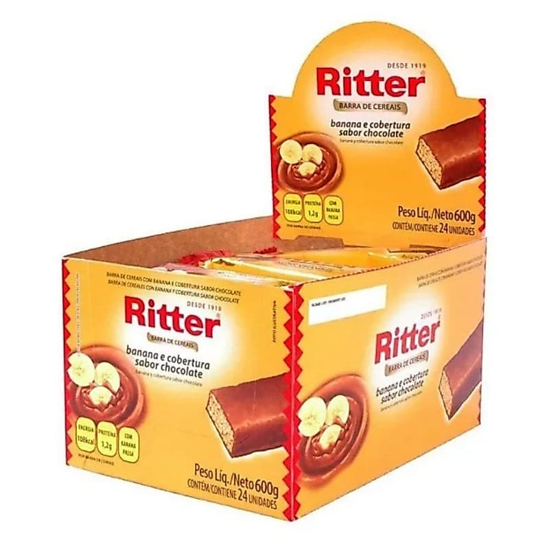 Barra De Cereal Banana Com Cobertura De Chocolate Ritter
