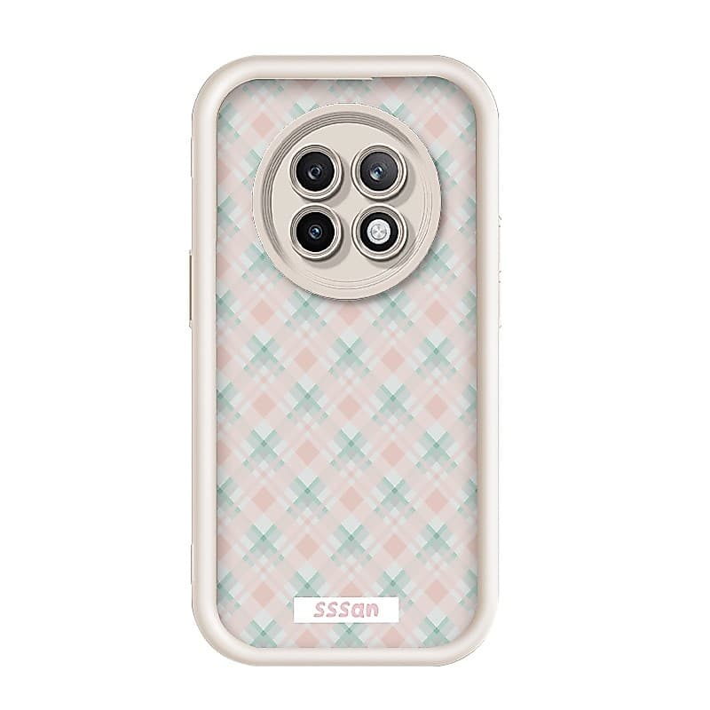 Para OnePlus Ace 2/11R-5G , Imagem De Grade Verde , Rosa , Capa De Telefone De silicone Anti-Queda