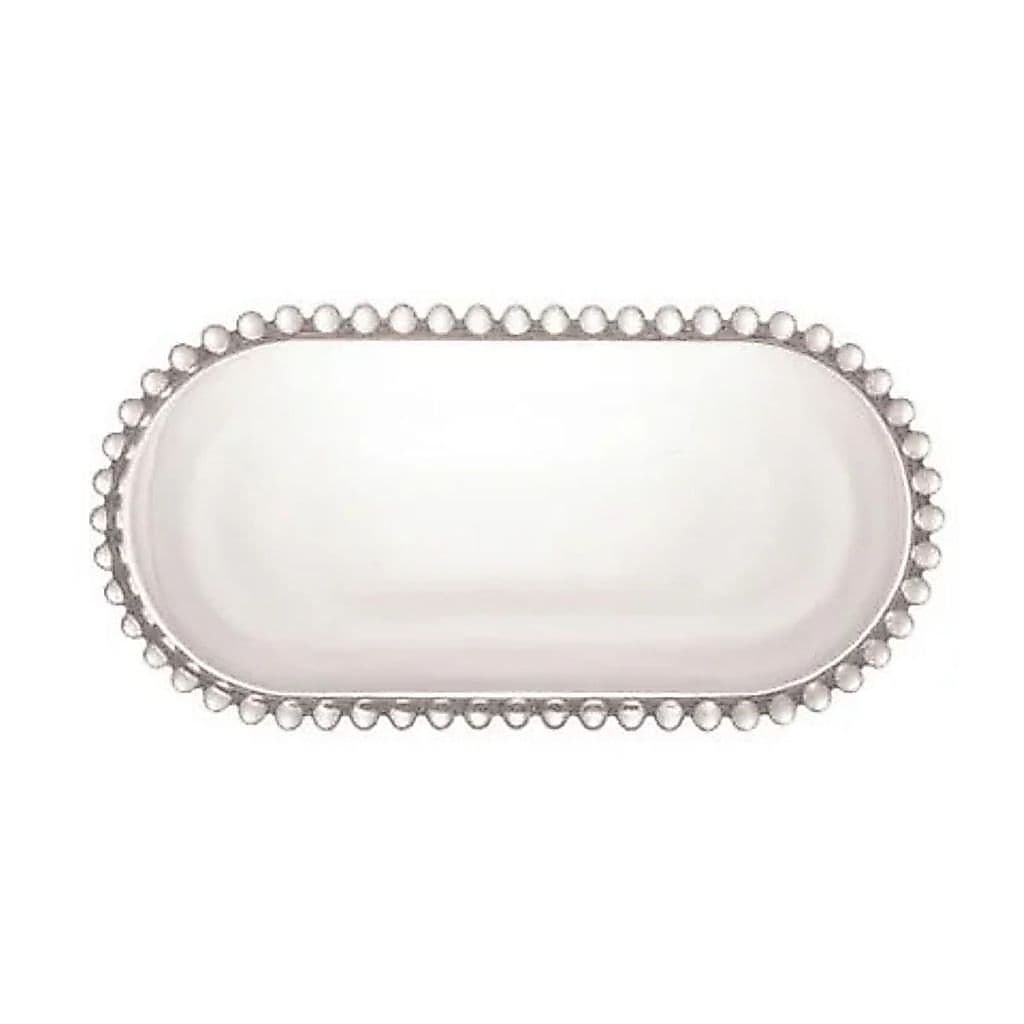 TRAVESSA BANDEJA  OVAL CRISTAL PEARL 24CM X 12CM X 2CM LYOR